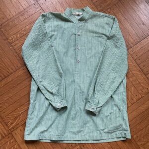 Beautiful green striped vintage marimekko button shirt